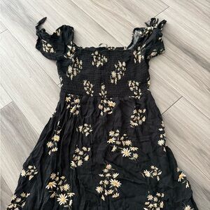 American Eagle Outfitters Black Floral Midi Dress
